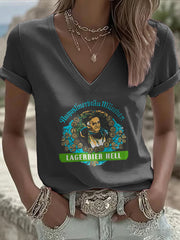 Kurzarm-T-Shirt für Damen Bier liebhaber