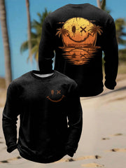 Männer Smiley Sea Waffel Langarm T-Shirt