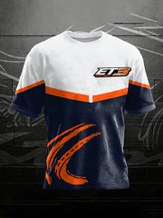 Motocross-Print-T-Shirt für Männer mit kurzen Ärmeln