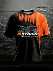 Motocross-Print-T-Shirt für Männer mit kurzen Ärmeln