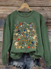 Damen Sweatshirt mit Blumen druck