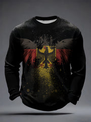 Männer Deutsch Adler Print Waffel Langarm T-Shirt