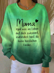 Frauen Muttertag Geschenk Geripptes Rundhals-Sweatshirt