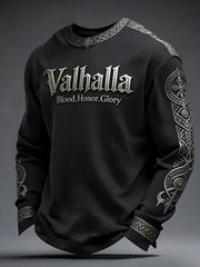 Herren Walhalla-Waffel oberteil im Viking-Stil