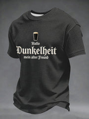 Herren-Druck-Waffelhemd mit dem Motiv „Hello Darkness My Old Friend“