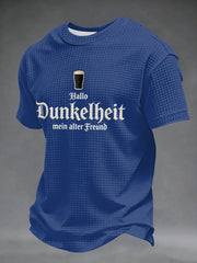 Herren-Druck-Waffelhemd mit dem Motiv „Hello Darkness My Old Friend“