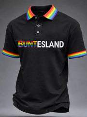 Herren-T-Shirt mit Christopher-Street-Day-Print und kurzen Ärmeln