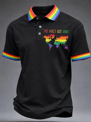 Herren-T-Shirt mit Christopher-Street-Day-Print und kurzen Ärmeln