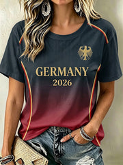 Damen-Graphic-T-Shirt für deutsche Fußballfans