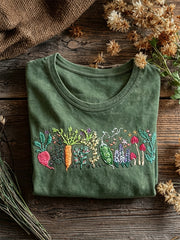 Frauen Bauernhof Gemüse Kunstdruck T-Shirt