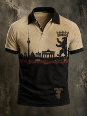 Herren-Retro-Hemd aus Berlin mit Kurzarm und Print