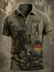 Herren-Retro-Hemd aus Berlin mit Kurzarm und Print