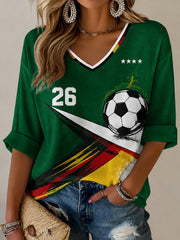 Damen-Fußballfan-Graphic-Waffel-T-Shirt in Deutschland
