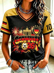 Damen-T-Shirt mit Fußballfan-Print von Deutschland