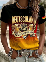 Damen-T-Shirt mit Fußballfan-Print von Deutschland