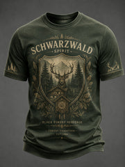 Herren-T-Shirt aus Deutschland im Schwarzwald-Stil mit Vintage-Print
