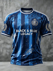 Herren-Fußballfan-T-Shirt mit Club-Brügge-KV-Print und kurzen Ärmeln, lässig geschnitten