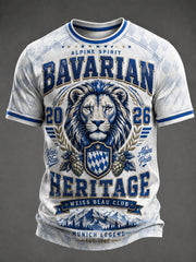 Herren-T-Shirt mit deutschem bayerischem Löwen-Print