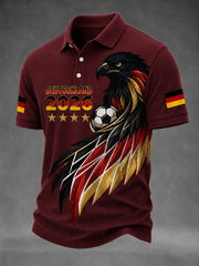 Herren-Fußballfan-T-Shirt mit deutschem Motiv, lässig geschnitten