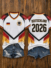 Damen-Fußballfan-T-Shirt mit kurzen Ärmeln, Deutschland 2026