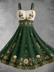 Damen-Oktoberfest-Kleid mit Blumenmotiv