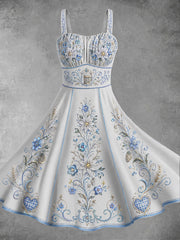 Damen-Oktoberfest-Kleid mit Blumenmotiv