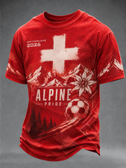 Männer Schweiz Team Fan Print T-Shirt