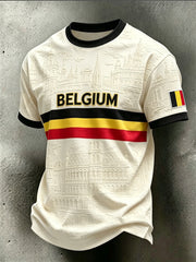 Herren-T-Shirt im belgischen Stil Gedenk-Freizeit-T-Shirt