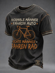 Herren NORMALE MÄNNER FAHREN AUTO ECHTE MÄNNER FAHREN RAD Kurzarm-T-Shirt