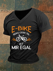 Herren-E-Bike Berg Oder Tal Ist Mir Egal Bedrucktes Kurzarm-T-Shirt
