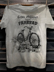 Herren-T-Shirt mit Kurzarm und Fahrrad-Print