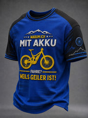 Herren WARUM ICH MIT AKKU FAHRE? WEILS GEILER IST! T-Shirt mit kurzen Ärmeln