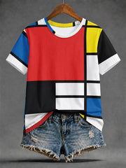 Damen-T-Shirt mit Bauhaus-inspiriertem Kunstdruck