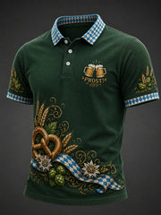Herren-Oktoberfest Prost! Bedrucktes Freizeit-Poloshirt