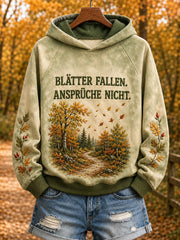 Damen-Hoodie mit Herbst-Print und Kapuze