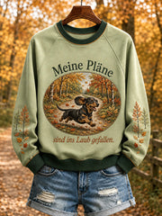 Damen-Sweatshirt mit Raglanärmeln und Herbst-Print