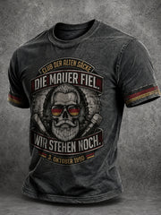 Herren-Tag der Deutschen Einheit-Lustiges Slogan-Print-Lässiges T-Shirt