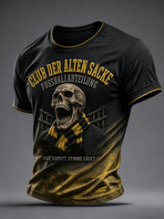 Herren-Lustiges Fußballfan-Print-T-Shirt mit kurzen Ärmeln