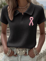 Frauen Brustkrebs Rosa Waffel band Tops