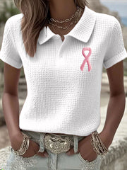 Frauen Brustkrebs Rosa Waffel band Tops