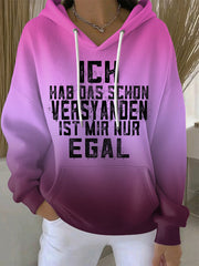 Frauen-Hoodie mit witzigem deutschem Slogan-Print