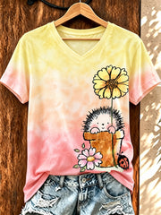 Lustiges T-Shirt für Damen mit Igel-Print