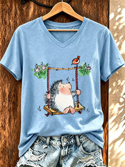 Lustiges T-Shirt für Damen mit Igel-Print