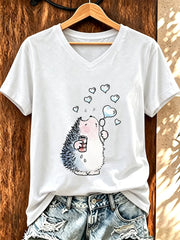 Lustiges T-Shirt für Damen mit Igel-Print