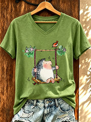 Lustiges T-Shirt für Damen mit Igel-Print