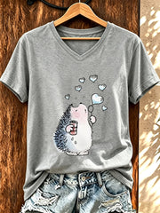 Lustiges T-Shirt für Damen mit Igel-Print