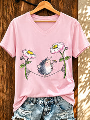 Lustiges T-Shirt für Damen mit Igel-Print