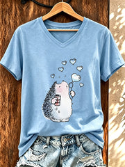 Lustiges T-Shirt für Damen mit Igel-Print
