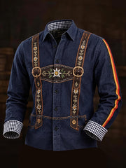 Herren-Oktoberfest-Stil Freizeithemd mit langen Ärmeln