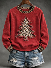 Women's Christmas Santa Print Raglan Sleeve Sweatshirt